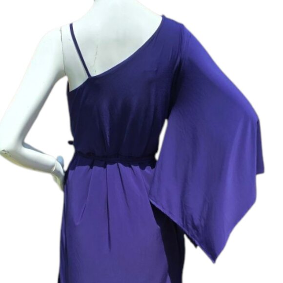 Dark Royal Blue One Shoulder Evening Gown ASOS sz 8 - Picture 7 of 9